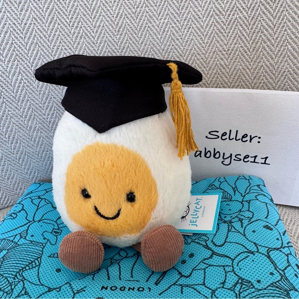 Jellycat Amuseables Boiled Egg Graduation - Authentic - BNWT - Fast Ship